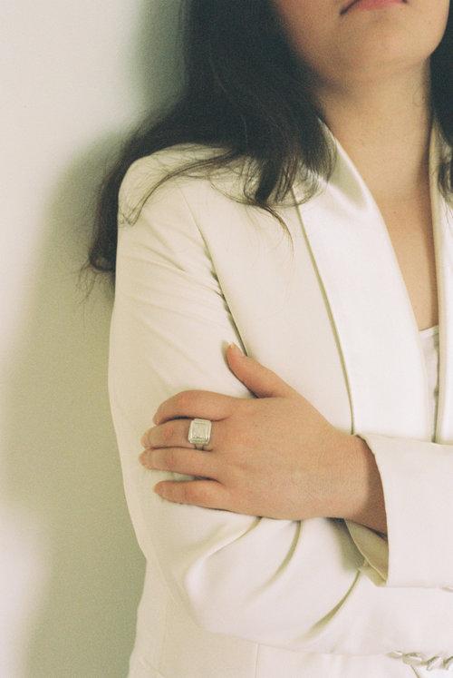 Lucinda Barrett Hold my hand signet ring Silver