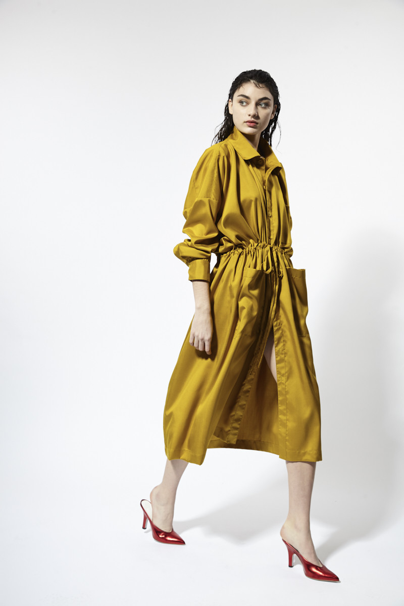 Vogue Shirt Dress Chartreuse