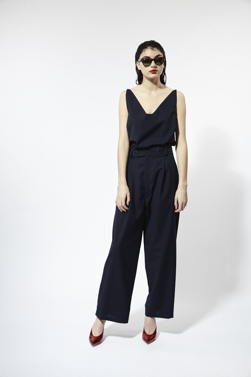 Houston Cami Navy Pinstripe