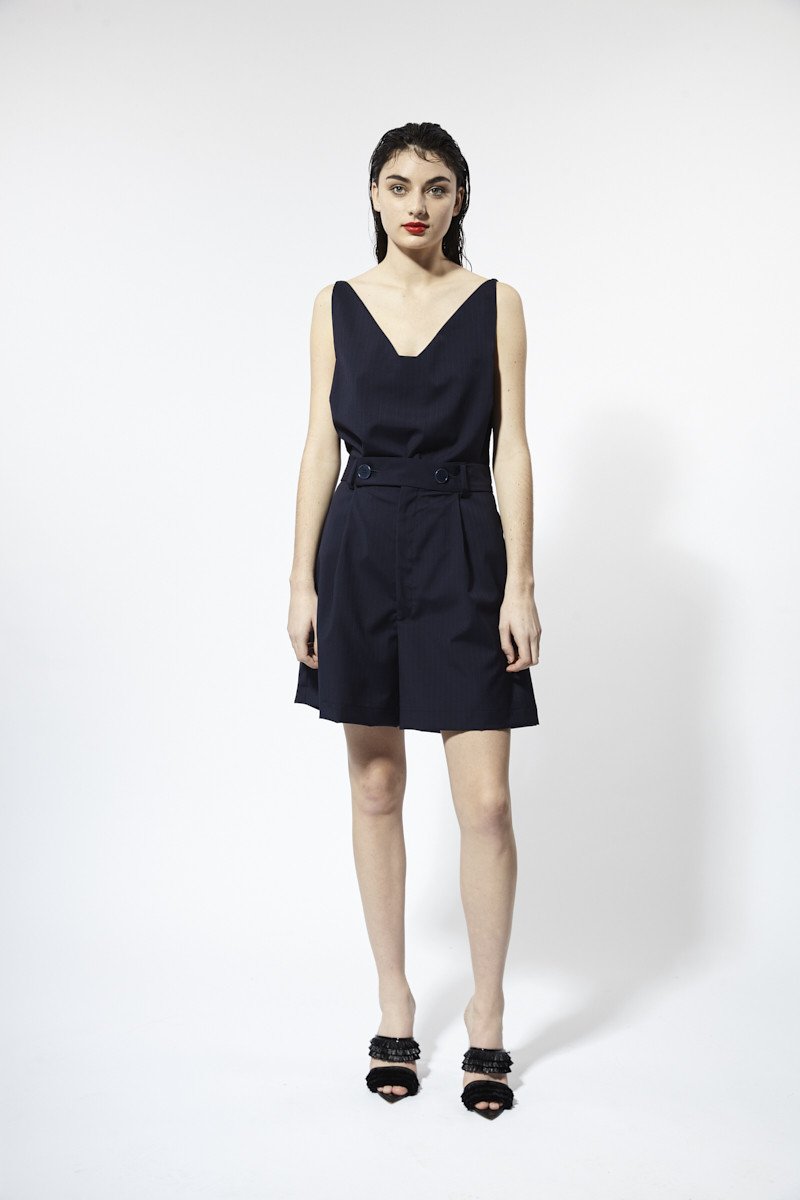 Mary Lou Shorts Navy Pinstripe