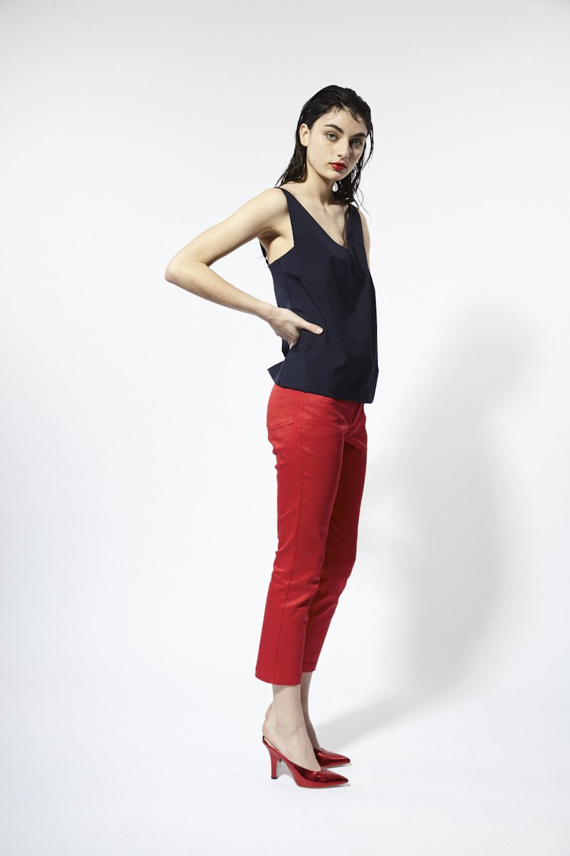 Houston Cami Navy Pinstripe