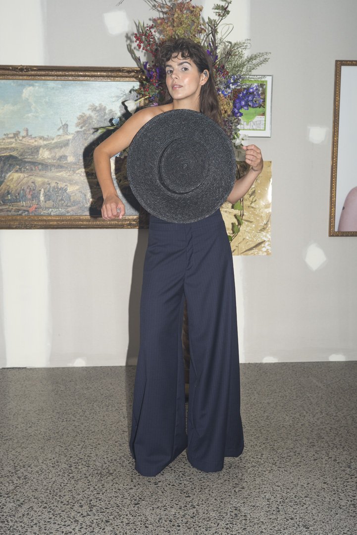 Blonde Ambition Trousers Navy Pinstripe