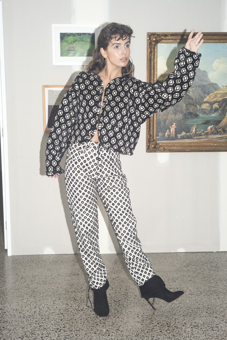 Ska-core Jeans Velvet Jacquard White