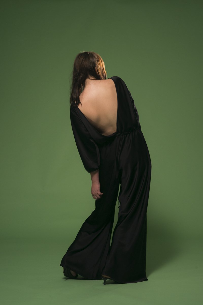 Discotheque Romper Black Gloss