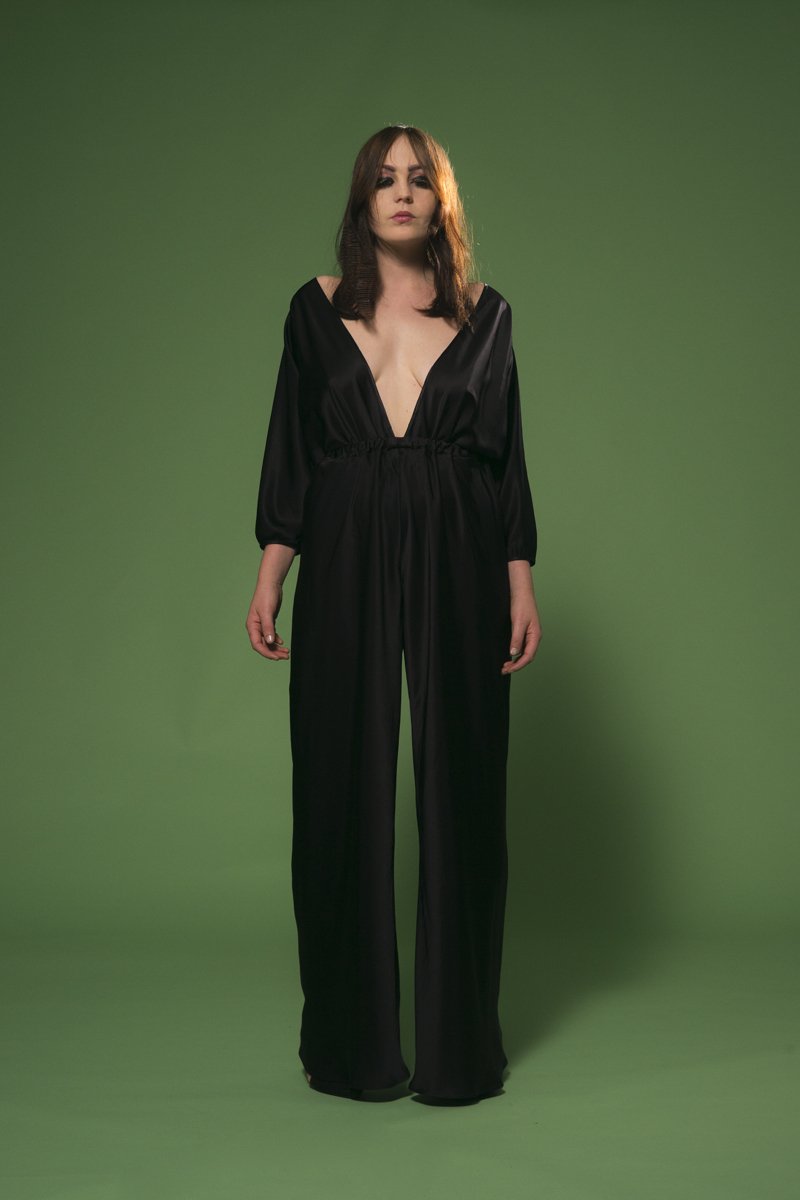 Discotheque Romper Black Gloss