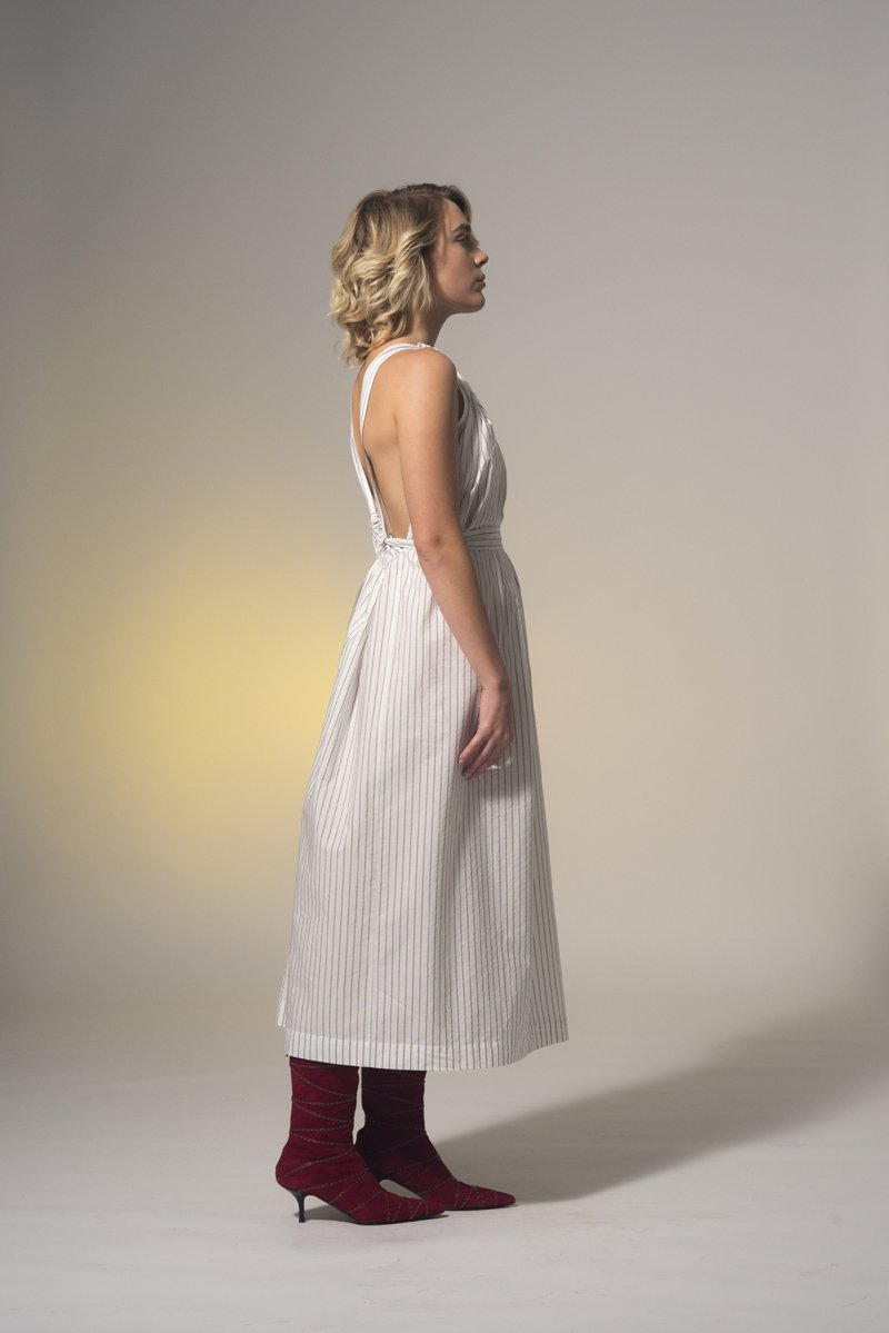 Little Wonder Dress Cotton Pinstripe