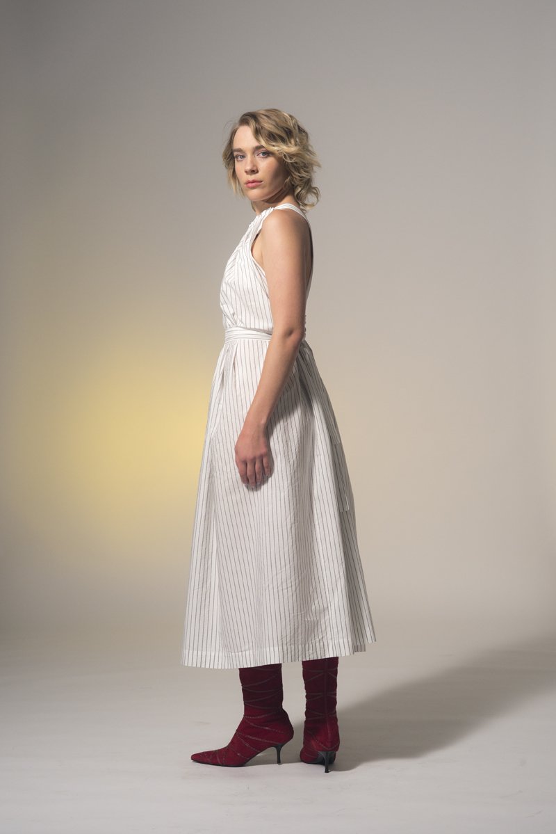 Little Wonder Dress Cotton Pinstripe