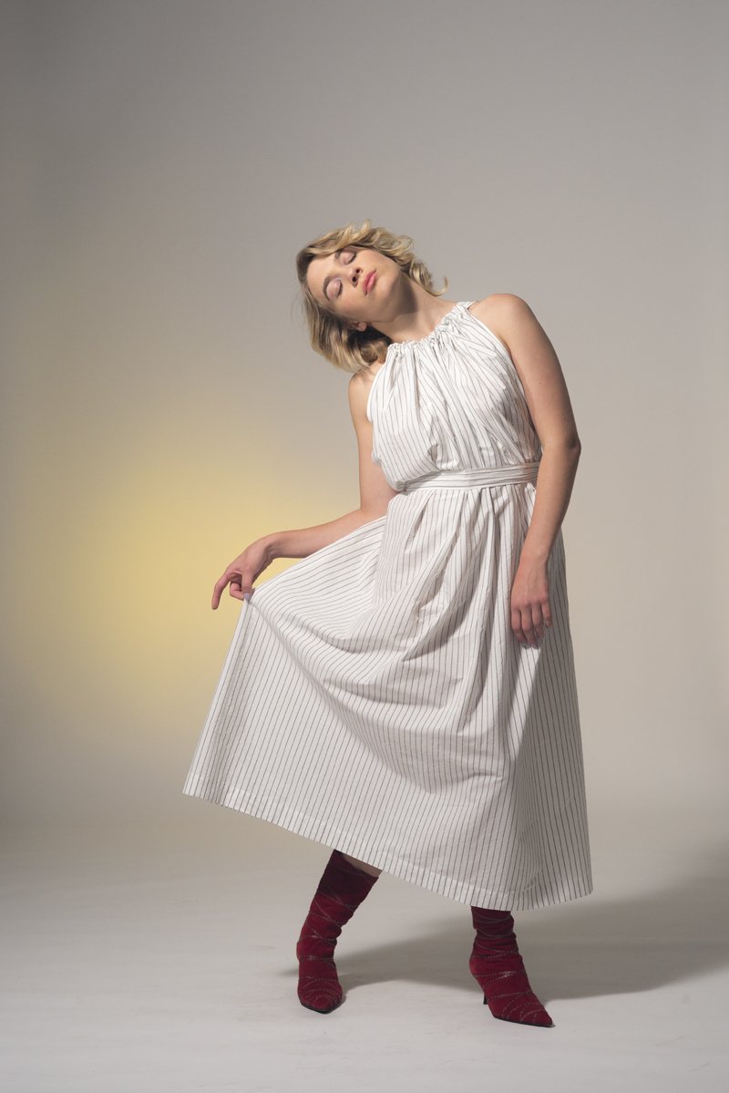 Little Wonder Dress Cotton Pinstripe