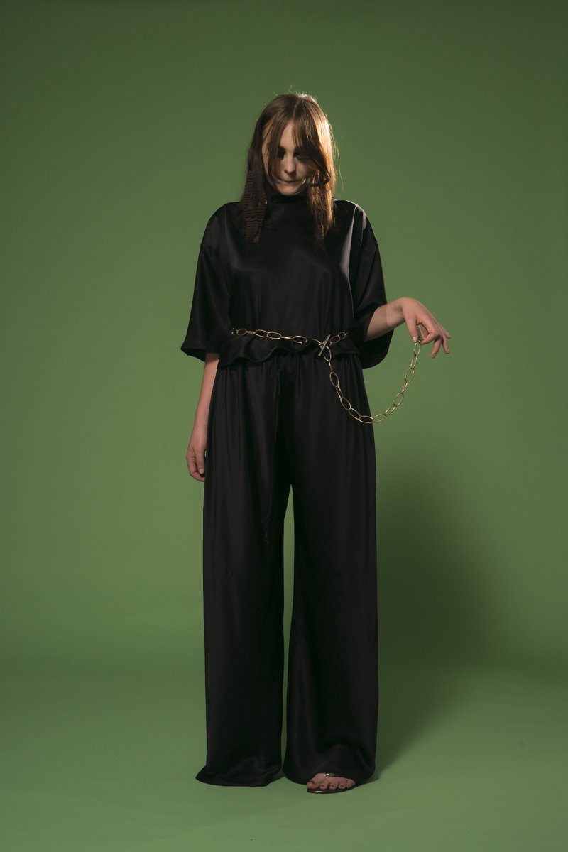 Angelica Blouse Black Gloss