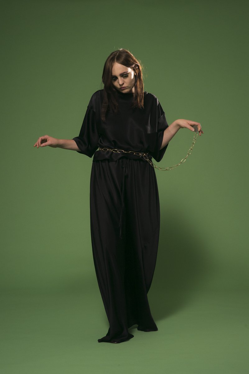 Angelica Blouse Black Gloss