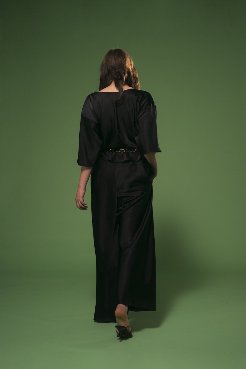 Angelica Blouse Black Gloss