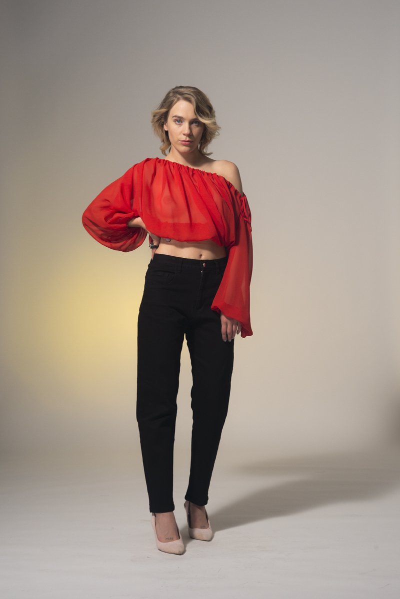 Rosebud Top Sheer Red