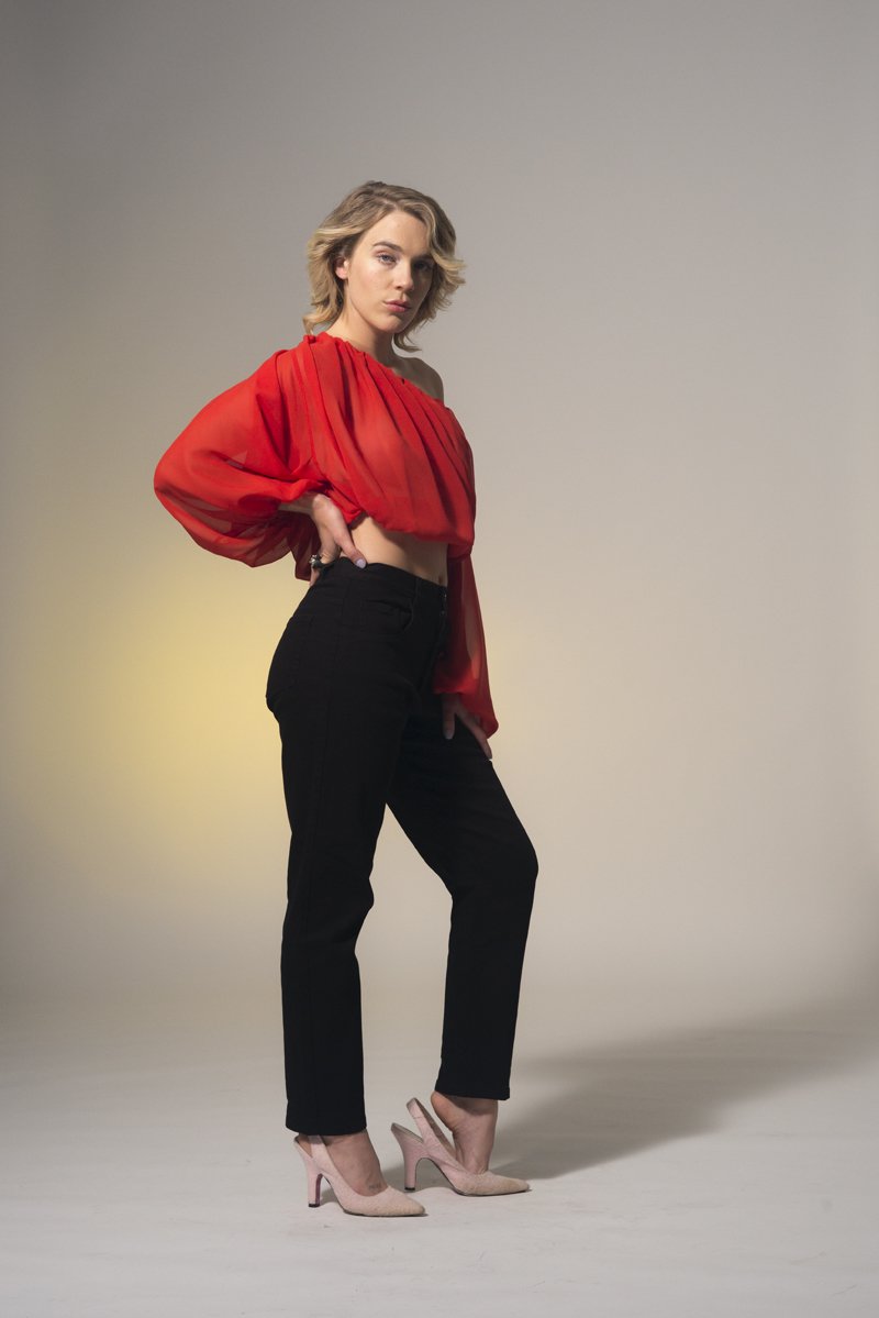 Rosebud Top Sheer Red