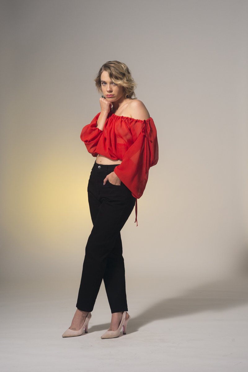 Rosebud Top Sheer Red