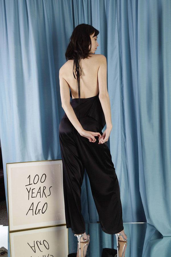 La Rosa Trousers Shiny Black